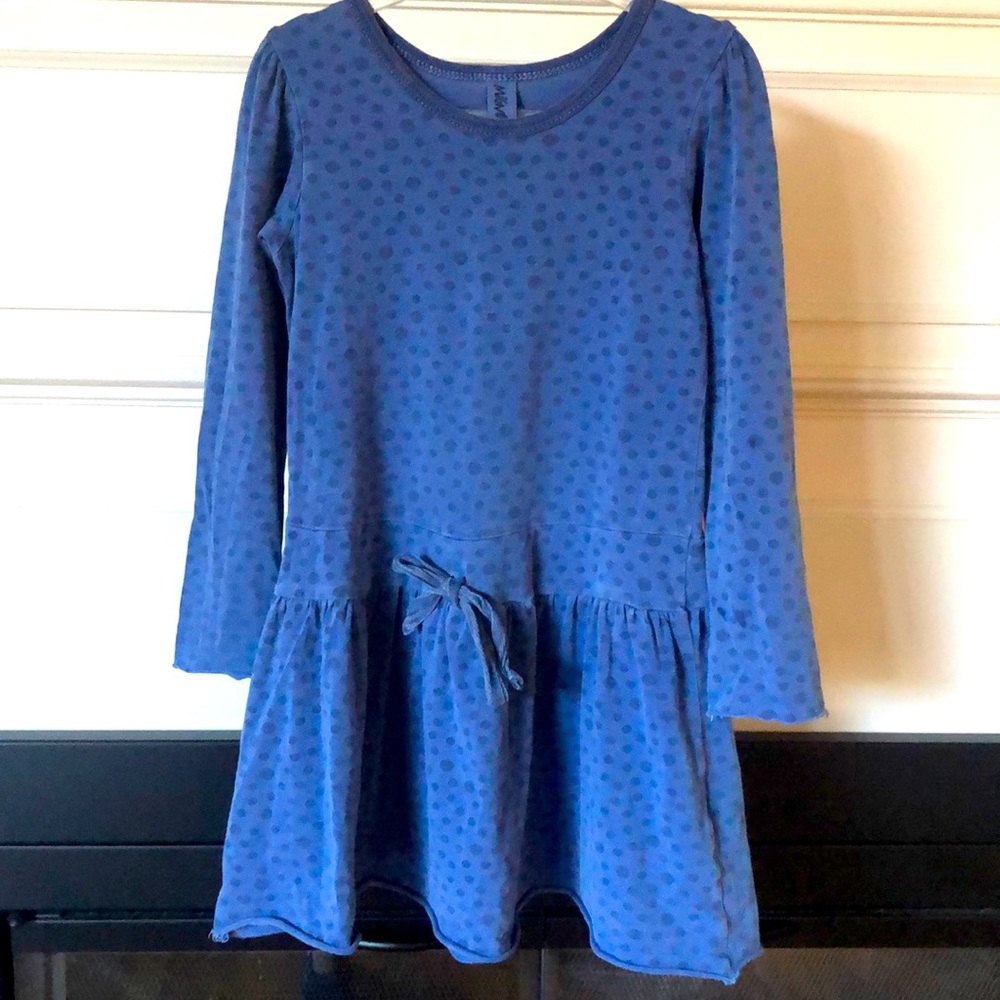 Mignone Blue Long Sleeve Drop Waist Dress
